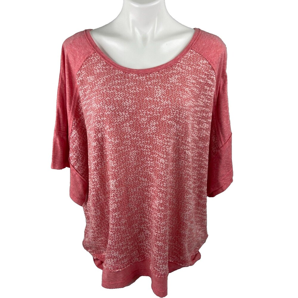 GiGiO Women 2XL Textured Kniet Top Oversized Peach Casual NWT